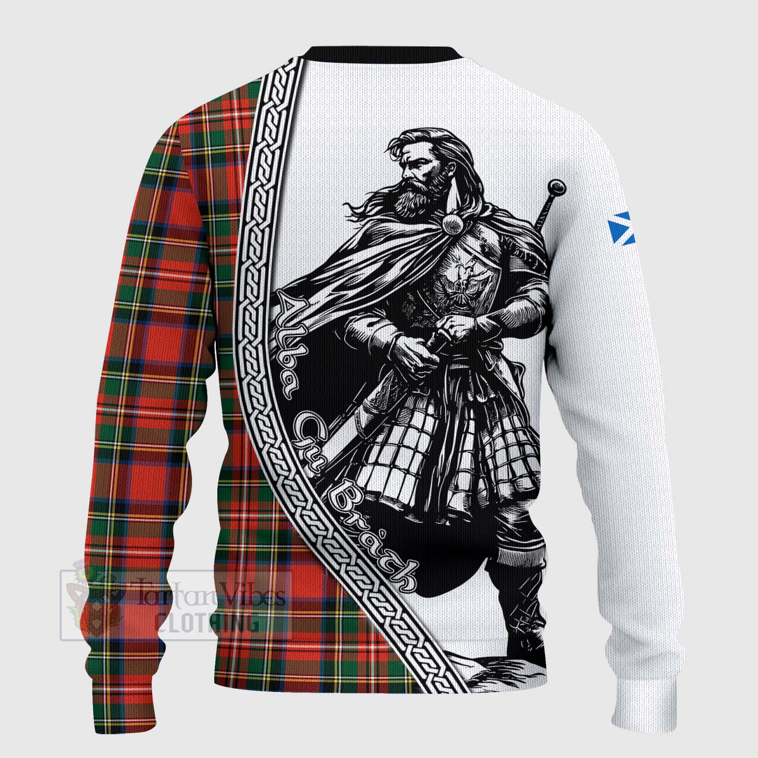 Lyle Tartan Clan Crest Knitted Sweater with Highlander Warrior Celtic Style - Tartan Vibes Clothing