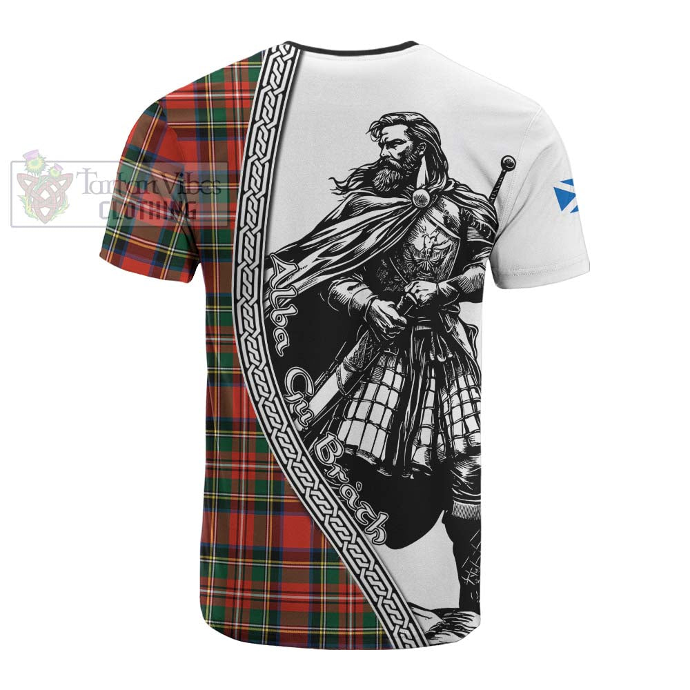 Lyle Tartan Clan Crest Cotton T-shirt with Highlander Warrior Celtic Style - Tartan Vibes Clothing