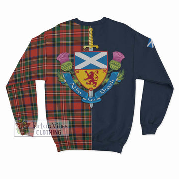 Lyle Tartan Sweatshirt Alba with Scottish Lion Royal Arm Half Style - Tartan Vibes Clothing