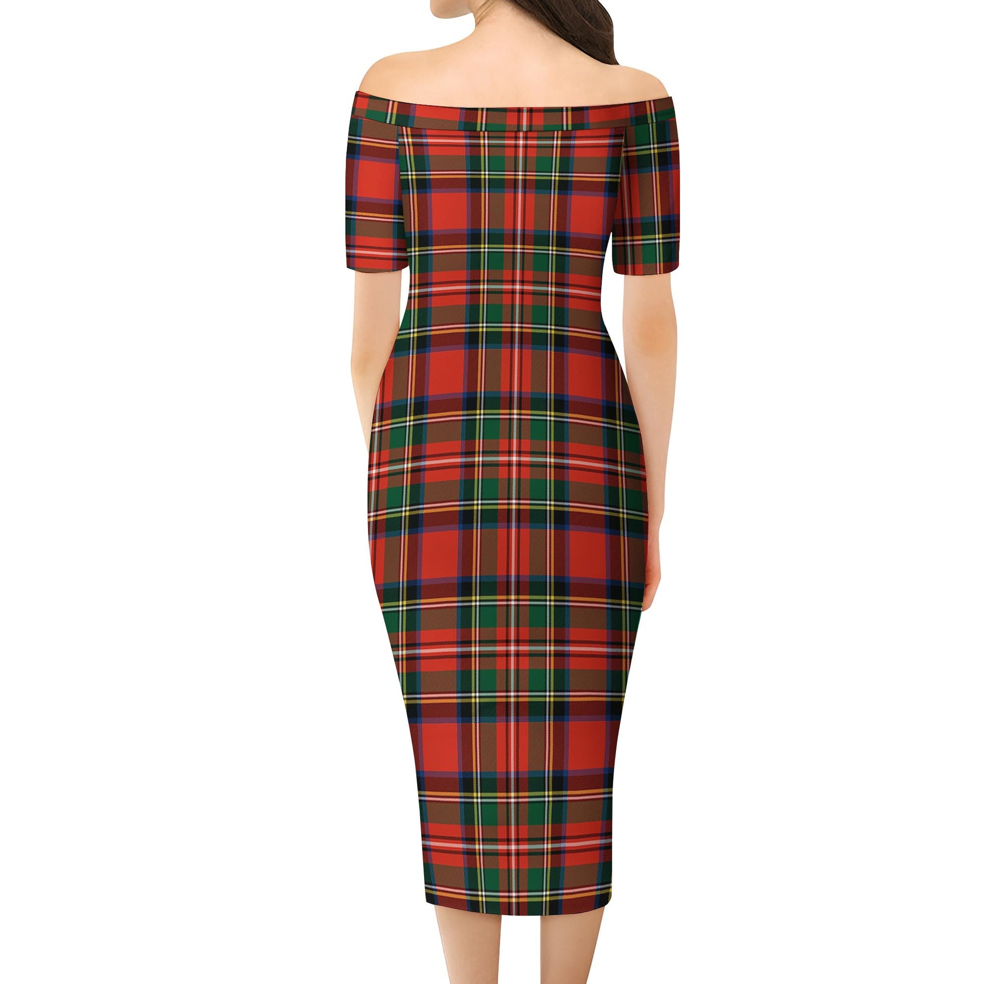 Lyle Tartan Off Shoulder Lady Dress - Tartan Vibes Clothing