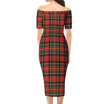 Lyle Tartan Off Shoulder Lady Dress - Tartan Vibes Clothing