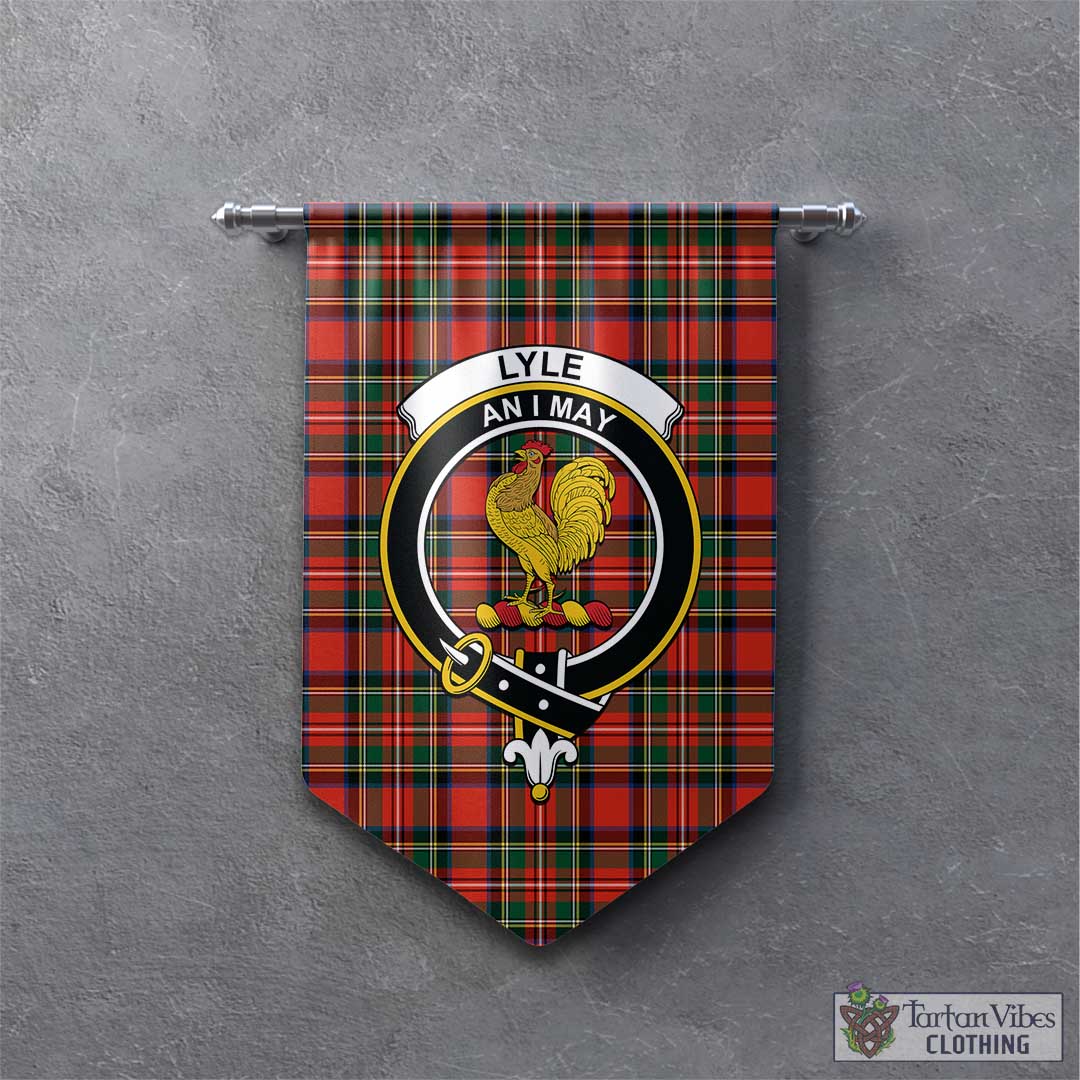 Lyle Tartan Gonfalon, Tartan Banner with Family Crest - Tartan Vibes Clothing