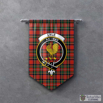 Lyle Tartan Gonfalon, Tartan Banner with Family Crest - Tartan Vibes Clothing