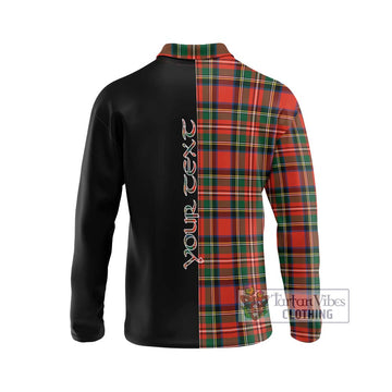Lyle Tartan Long Sleeve Polo Shirt with Family Crest and Half Of Me Style - Tartan Vibes Clothing