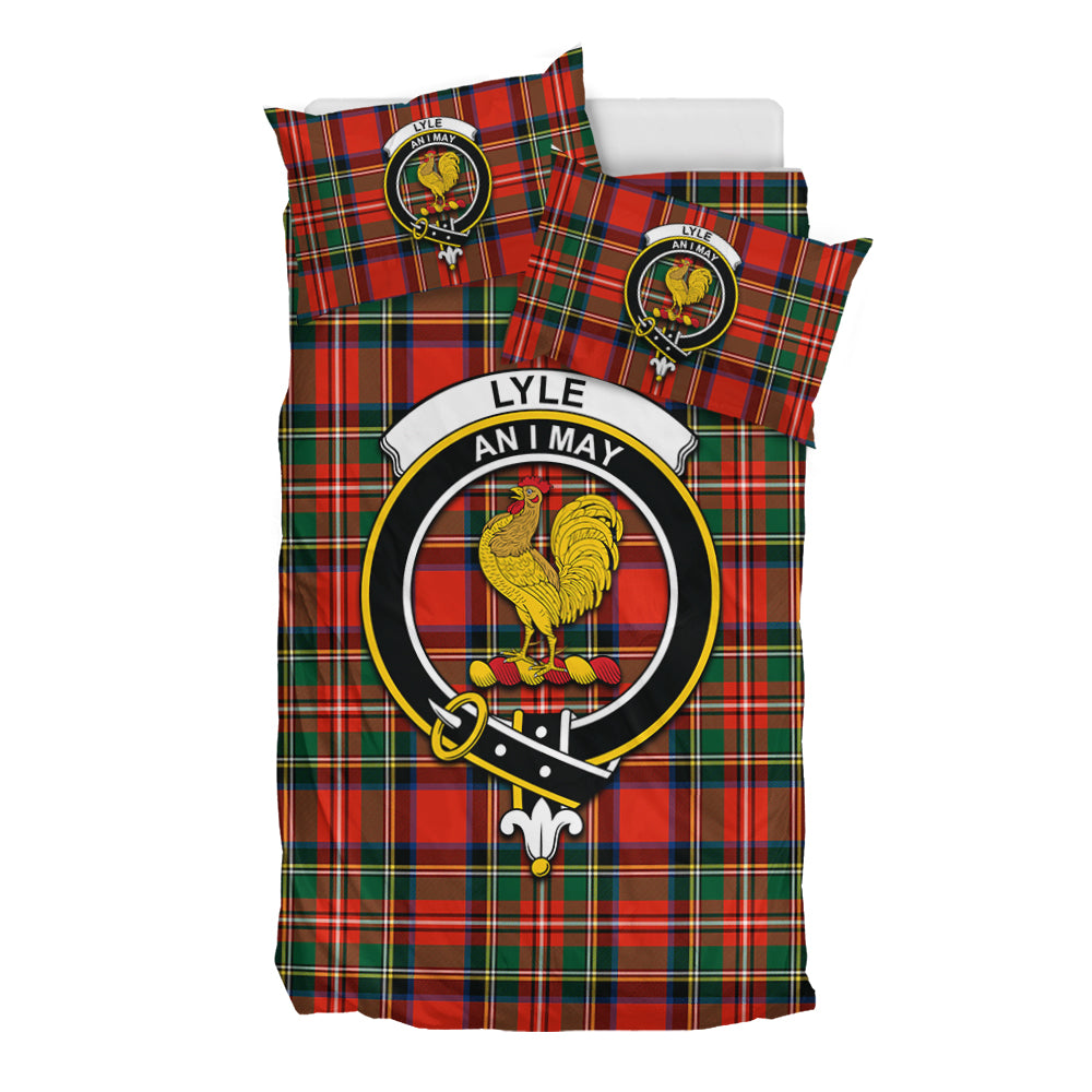 Lyle Tartan Bedding Set with Family Crest - Tartan Vibes Clothing