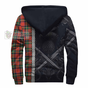 Lyle Tartan Sherpa Hoodie with Family Crest Cross Sword Thistle Celtic Vibes - Tartan Vibes Clothing
