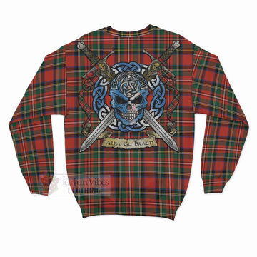 Lyle Tartan Sweatshirt with Family Crest Celtic Skull Style - Tartan Vibes Clothing