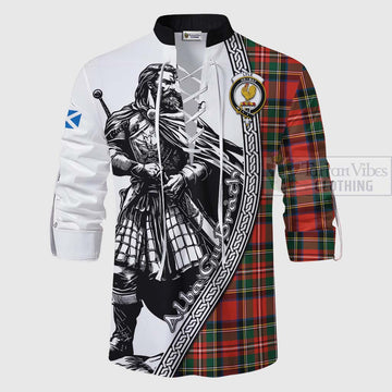 Lyle Tartan Clan Crest Ghillie Kilt Shirt with Highlander Warrior Celtic Style - Tartan Vibes Clothing