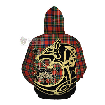 Lyle Tartan Cotton Hoodie with Family Crest Celtic Wolf Style Pullover Hoodie - Tartan Vibes Clothing