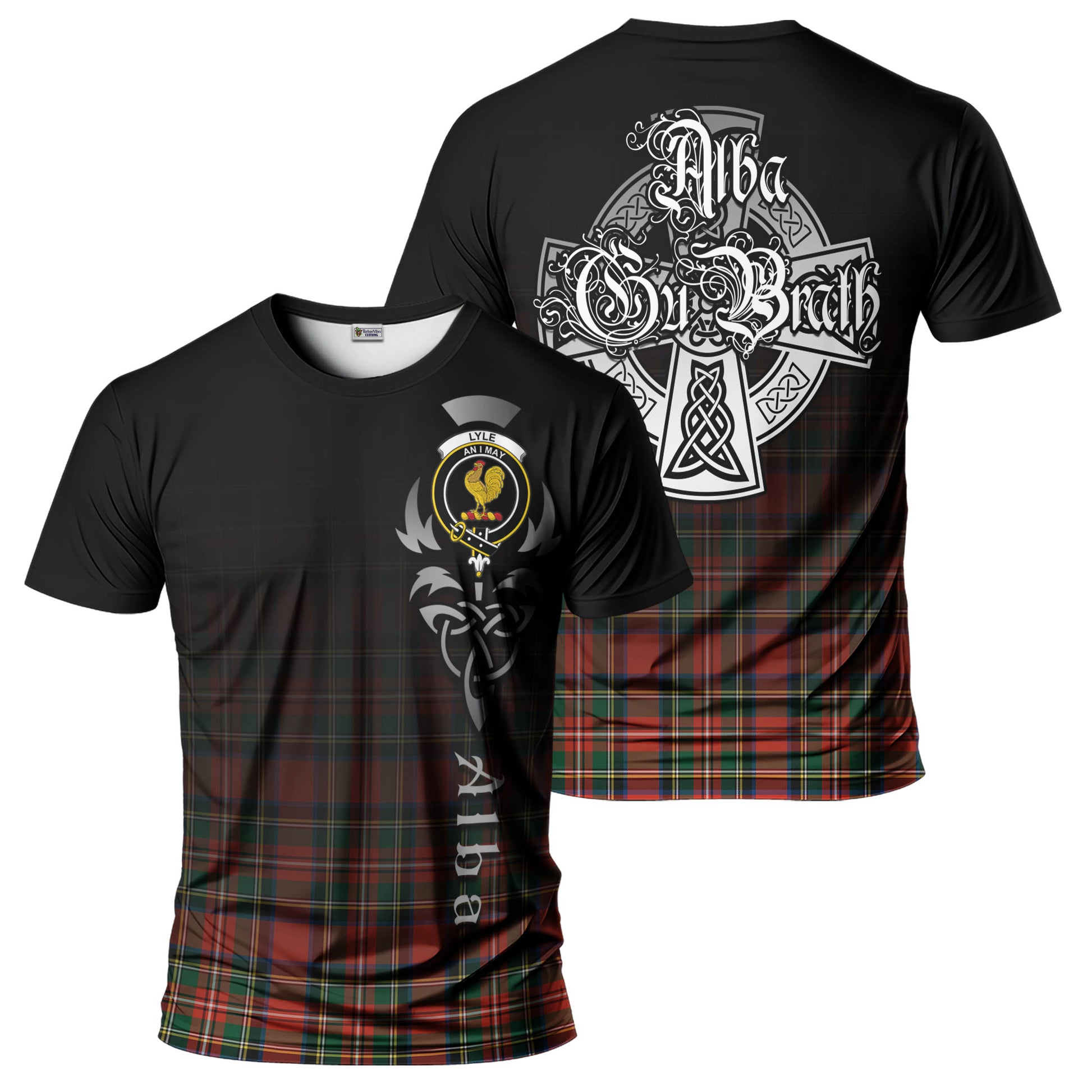 Lyle Tartan T-Shirt Featuring Alba Gu Brath Family Crest Celtic Inspired - Tartan Vibes Clothing