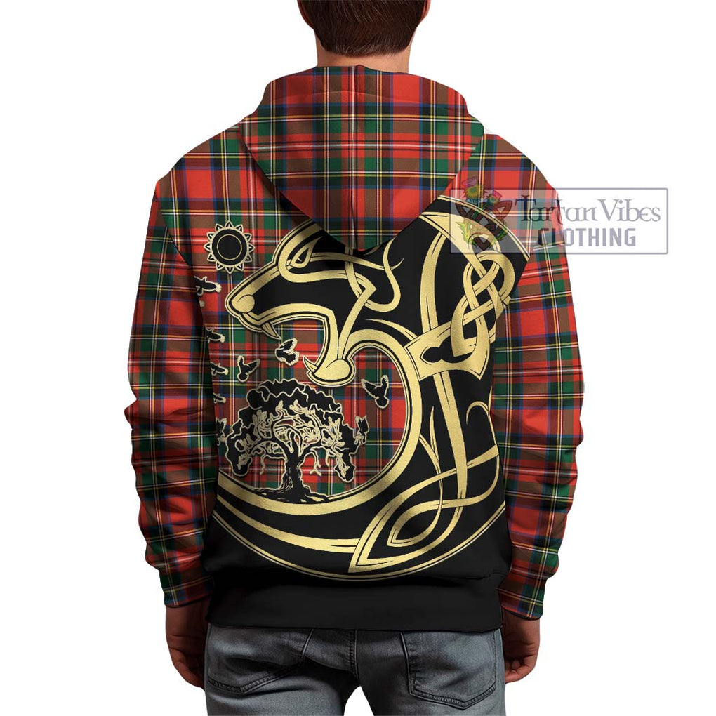 Lyle Tartan Hoodie with Family Crest Celtic Wolf Style - Tartan Vibes Clothing