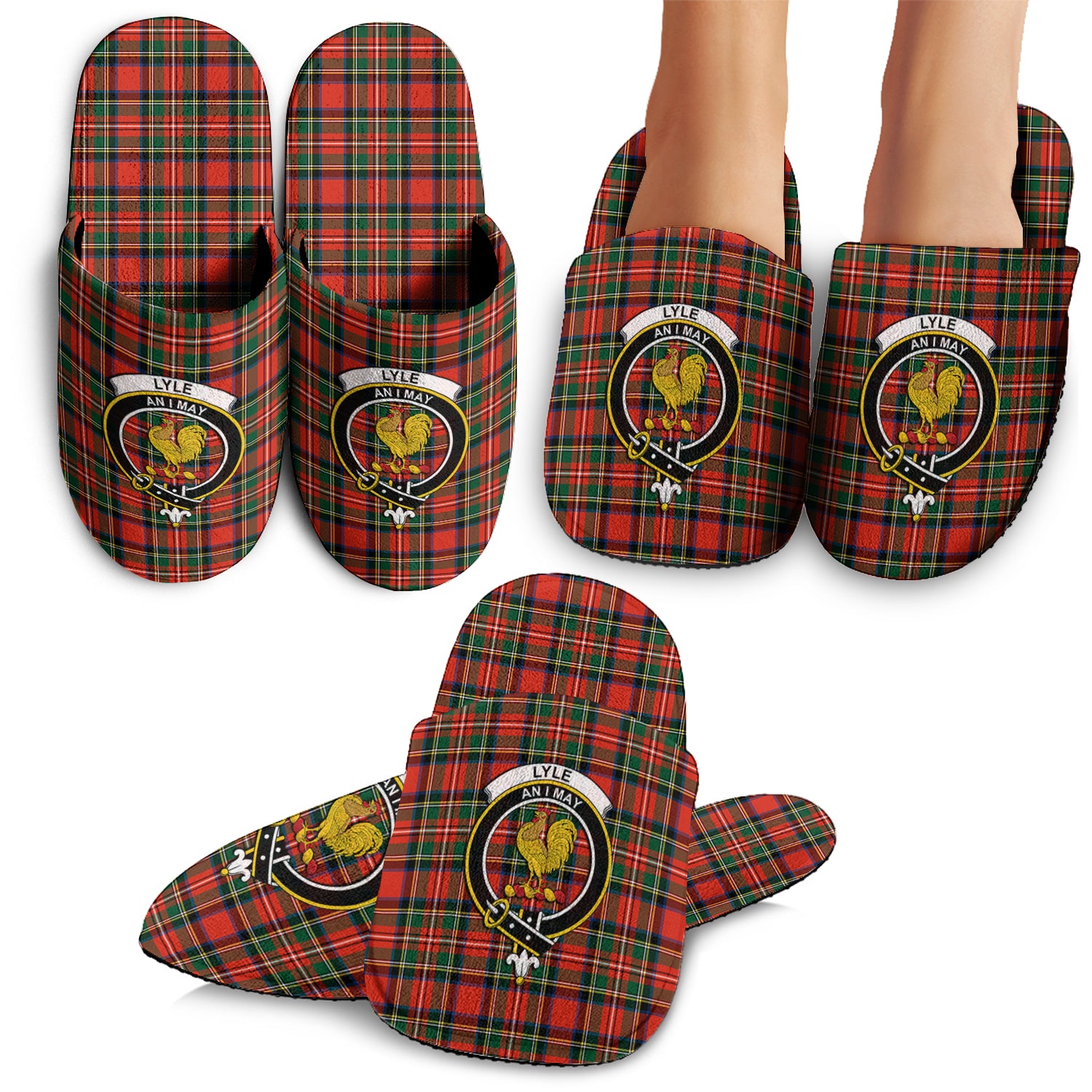 Lyle Tartan Home Slippers with Family Crest - Tartan Vibes Clothing