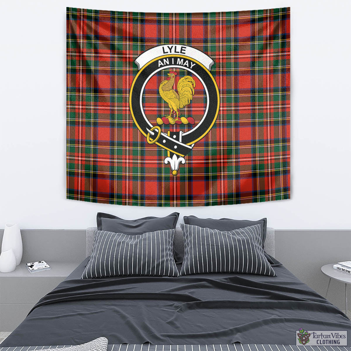 Lyle Tartan Tapestry Wall Hanging and Home Decor for Room with Family Crest - Tartan Vibes Clothing
