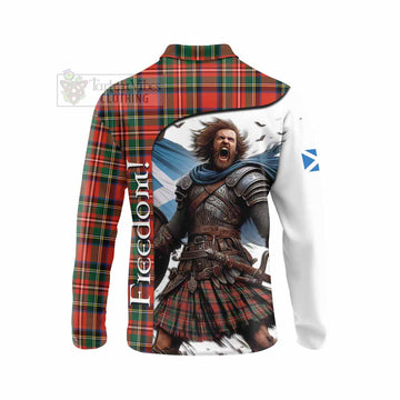 Lyle Crest Tartan Long Sleeve Polo Shirt Inspired by the Freedom of Scottish Warrior - Tartan Vibes Clothing