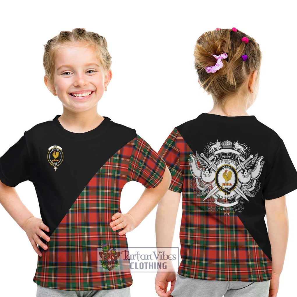 Lyle Tartan Kid T-Shirt with Family Crest and Military Logo Style - Tartan Vibes Clothing