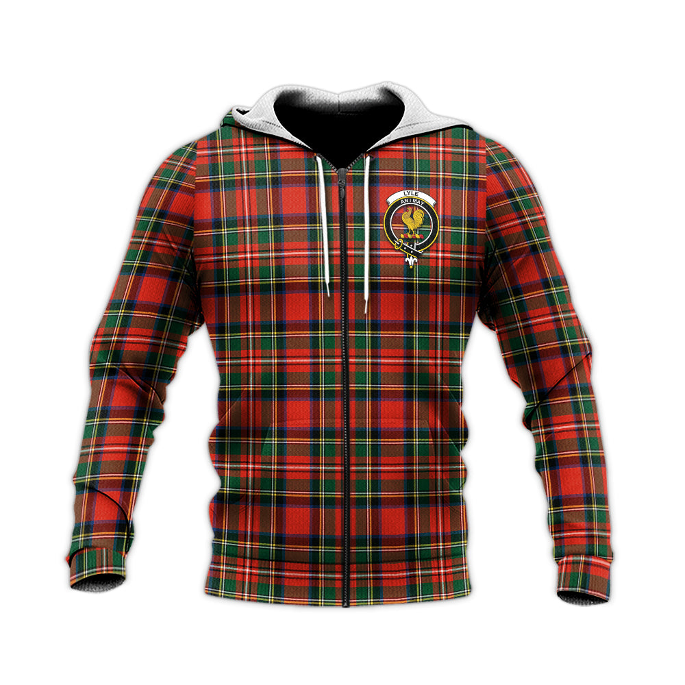Lyle Tartan Knitted Hoodie with Family Crest Unisex Knitted Zip Hoodie - Tartan Vibes Clothing