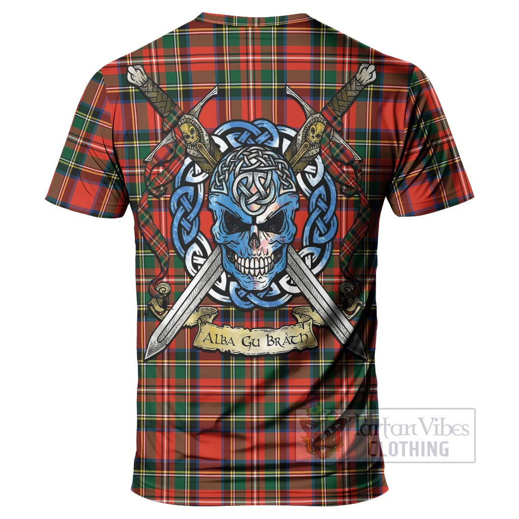 Lyle Tartan T-Shirt with Family Crest Celtic Skull Style - Tartan Vibes Clothing