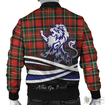 Lyle Tartan Bomber Jacket with Alba Gu Brath Regal Lion Emblem - Tartan Vibes Clothing