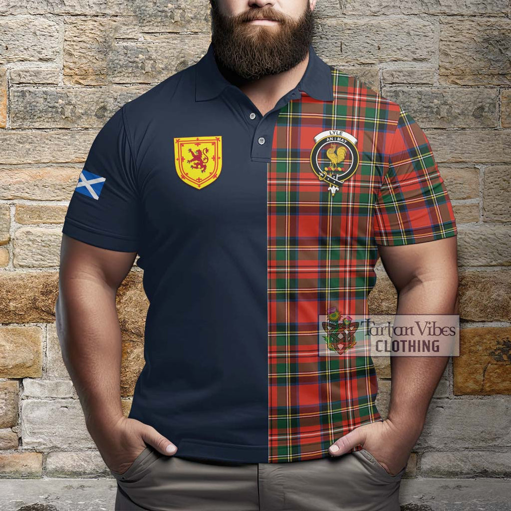 Lyle Tartan Polo Shirt Alba with Scottish Lion Royal Arm Half Style - Tartan Vibes Clothing