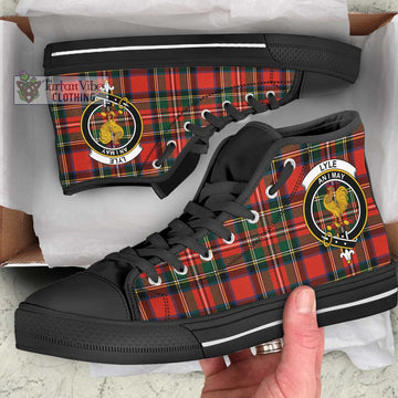 Lyle Tartan High Top Shoes with Family Crest - Tartan Vibes Clothing