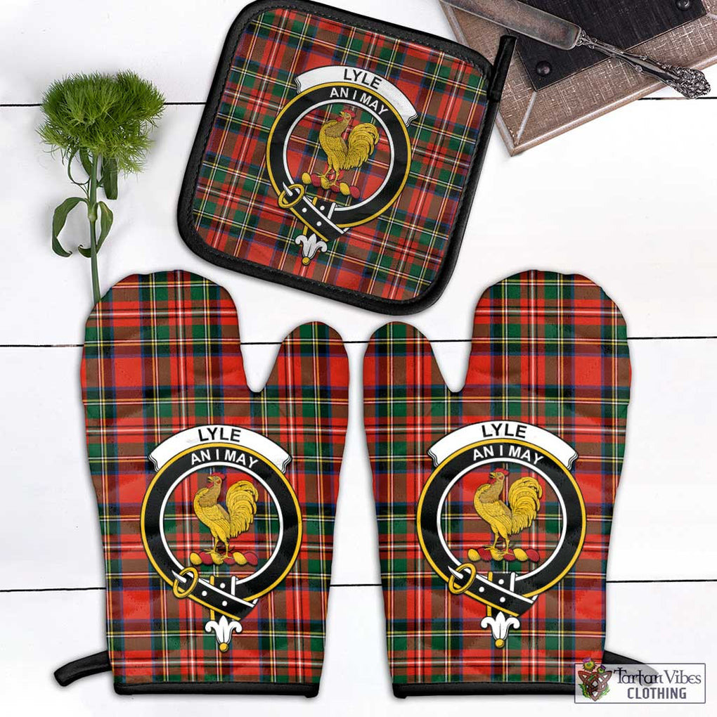 Lyle Tartan Combo Oven Mitt & Pot-Holder with Family Crest - Tartan Vibes Clothing