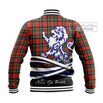 Lyle Tartan Baseball Jacket with Alba Gu Brath Regal Lion Emblem - Tartan Vibes Clothing