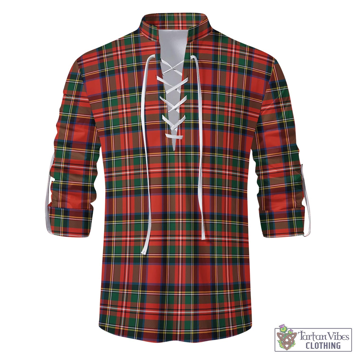 Tartan Vibes Clothing Lyle Tartan Men's Scottish Traditional Jacobite Ghillie Kilt Shirt