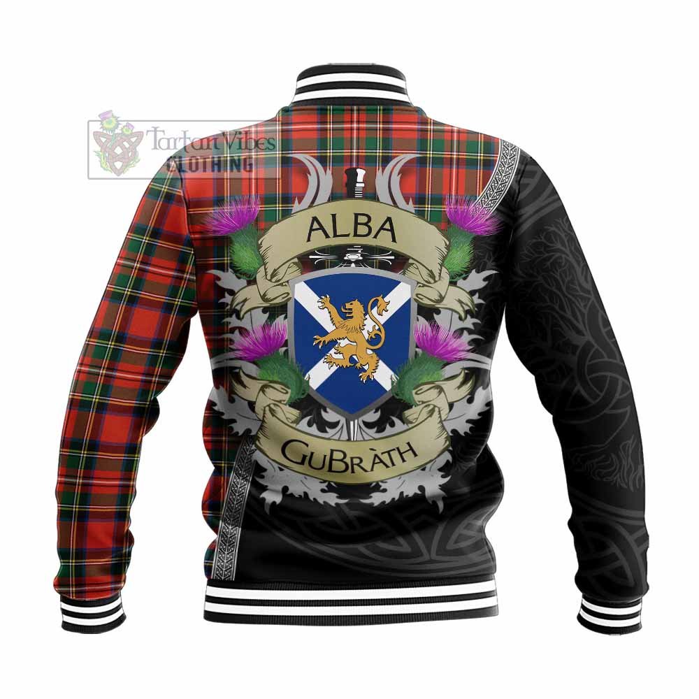 Lyle Tartan Family Crest Baseball Jacket Lion Rampant Royal Thistle Shield Celtic Inspired - Tartan Vibes Clothing