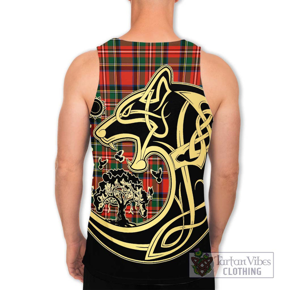 Lyle Tartan Men's Tank Top with Family Crest Celtic Wolf Style - Tartan Vibes Clothing