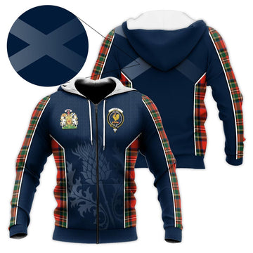 Tartan Vibes Clothing Lyle Tartan Knitted Hoodie with Family Crest and Scottish Thistle Vibes Sport Style