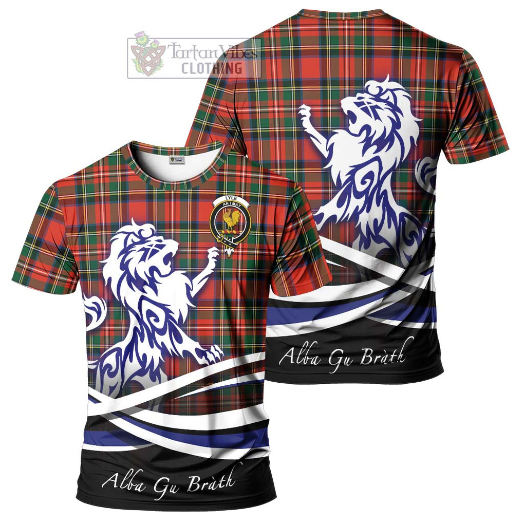 Lyle Tartan Cotton T-shirt with Alba Gu Brath Regal Lion Emblem Women's Shirt - Tartan Vibes Clothing