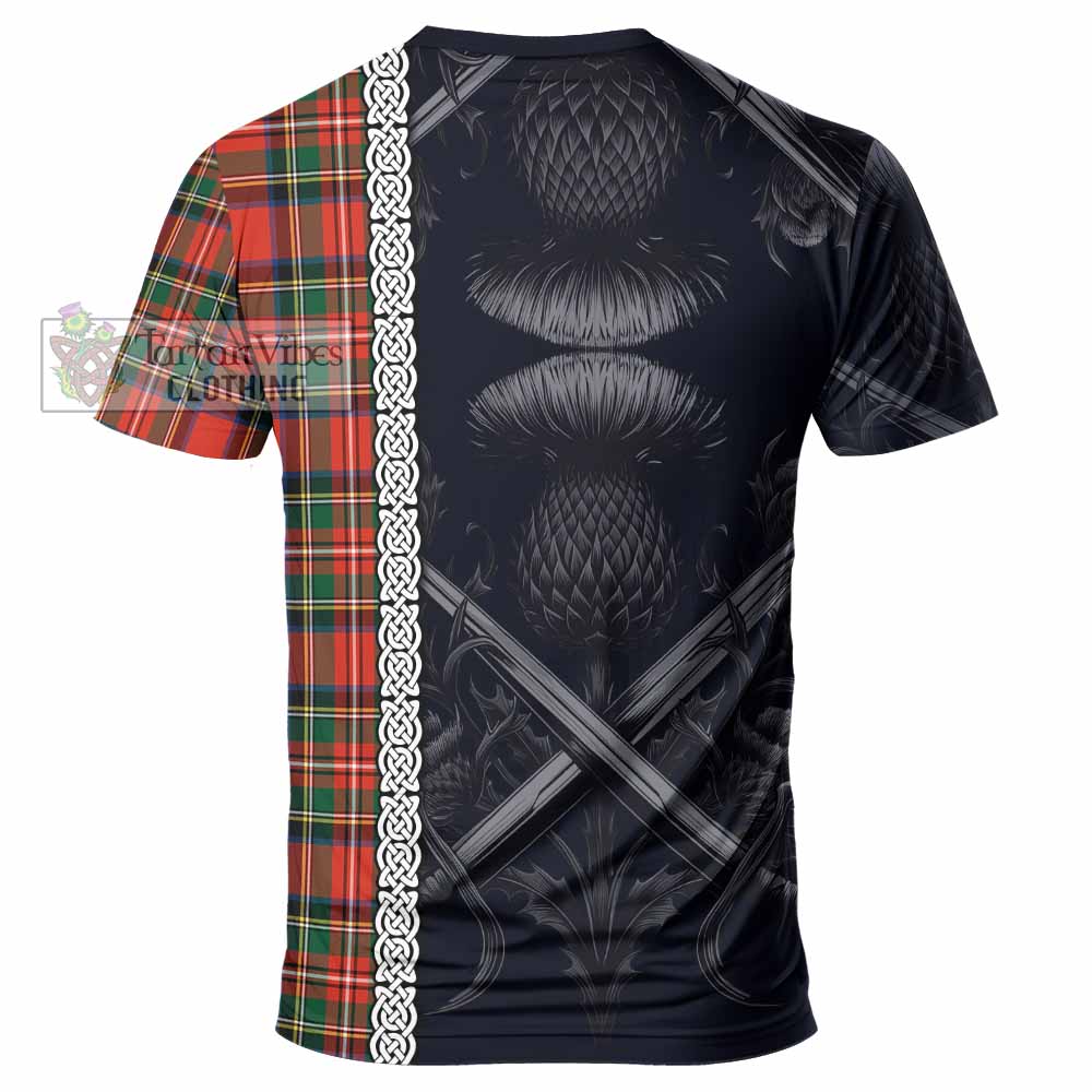 Lyle Tartan T-Shirt with Family Crest Cross Sword Thistle Celtic Vibes - Tartan Vibes Clothing