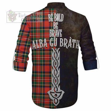 Tartan Vibes Clothing Lyle Tartan Family Crest Ghillie Kilt Shirt Alba Gu Brath Be Brave Lion Ancient Style