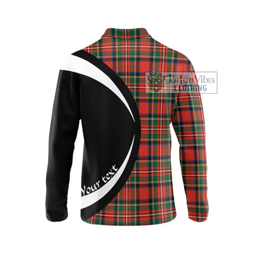 Lyle Tartan Long Sleeve Polo Shirt with Family Crest Circle Style - Tartan Vibes Clothing