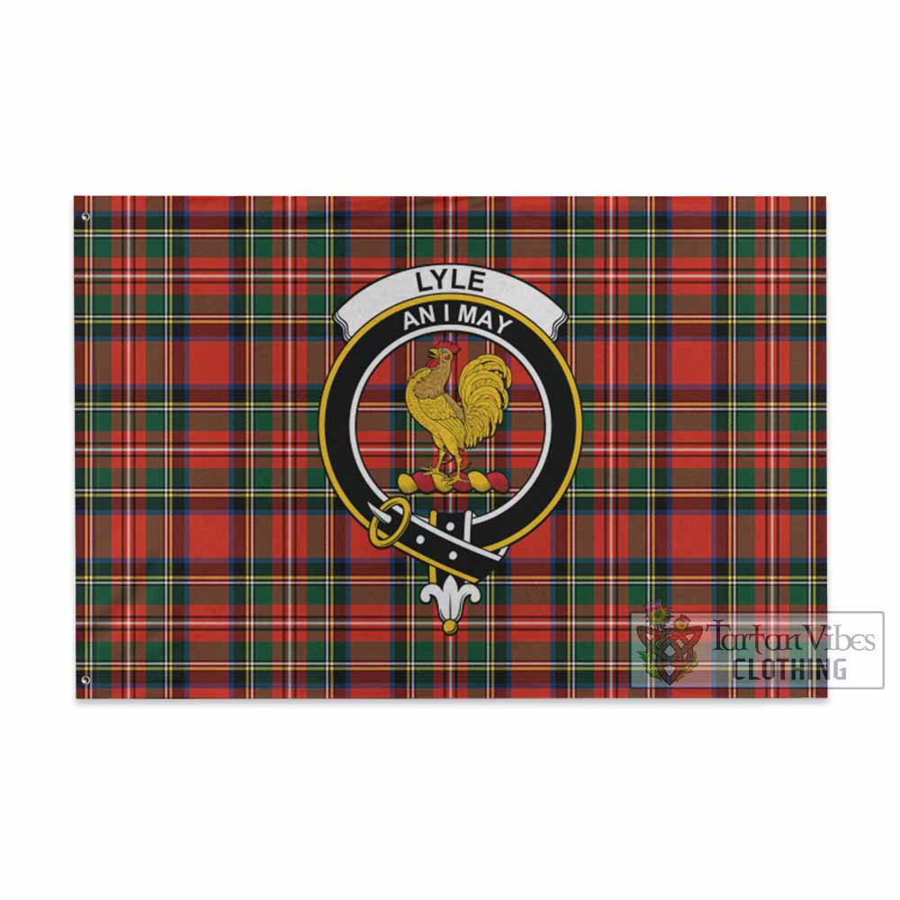 Tartan Vibes Clothing Lyle Tartan House Flag with Family Crest