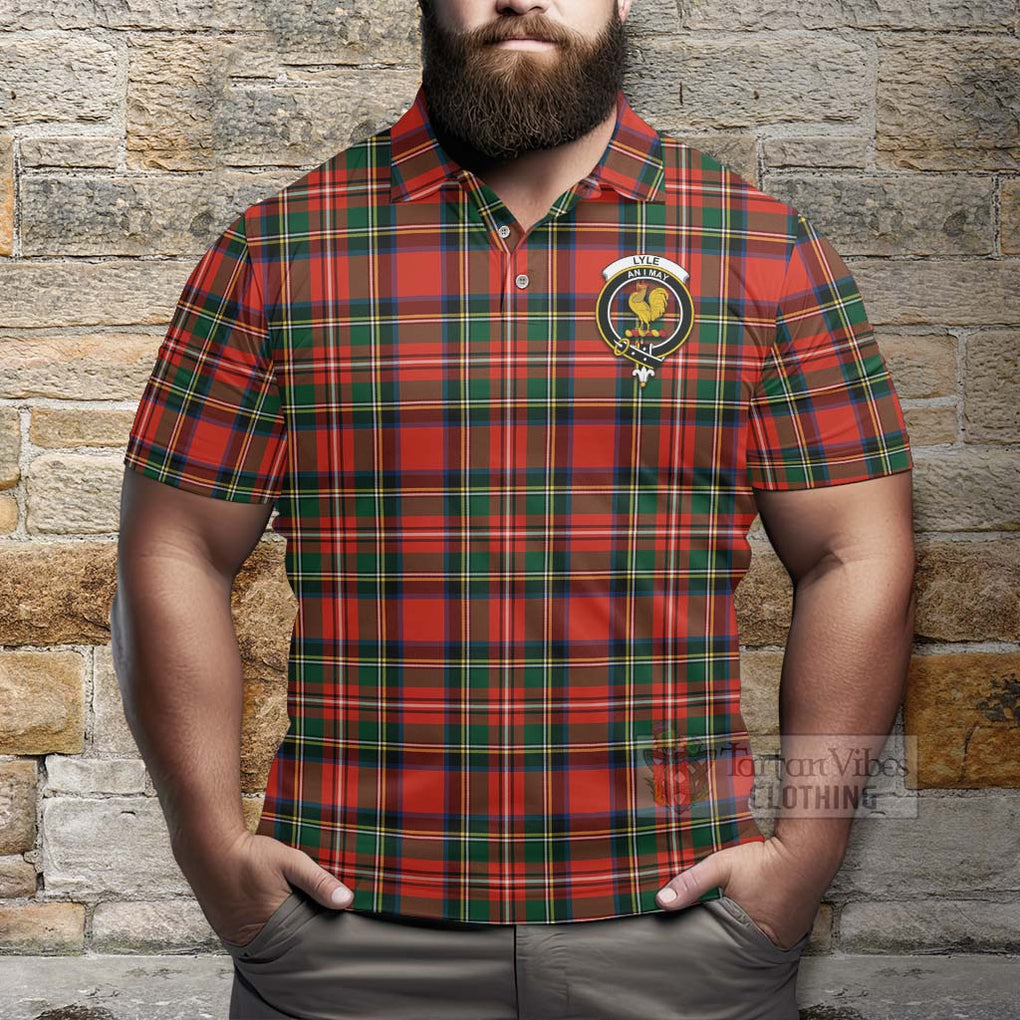 Lyle Tartan Polo Shirt with Family Crest Celtic Skull Style - Tartan Vibes Clothing