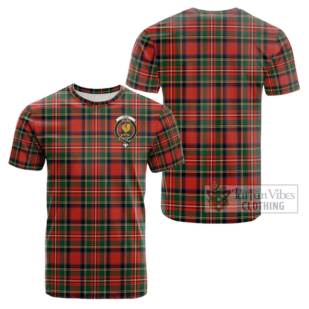 Lyle Tartan Cotton T-Shirt with Family Crest - Tartan Vibes Clothing