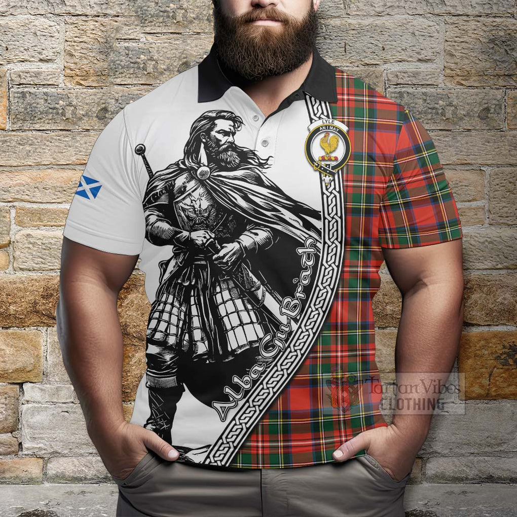 Lyle Tartan Clan Crest Polo Shirt with Highlander Warrior Celtic Style - Tartan Vibes Clothing