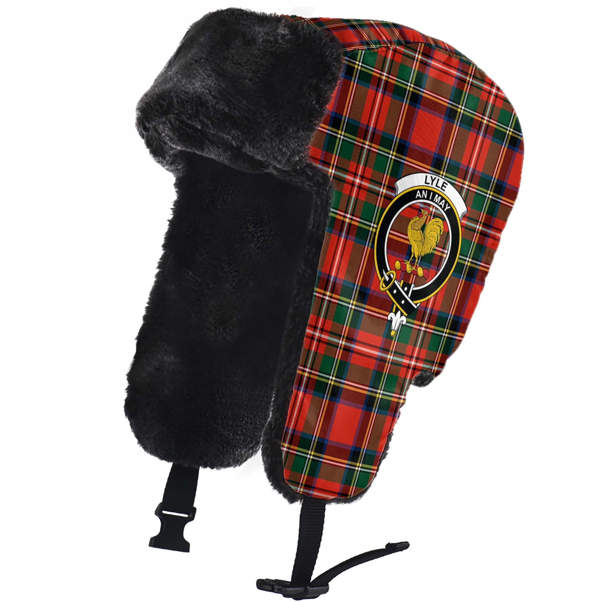 Lyle Tartan Winter Trapper Hat with Family Crest - Tartan Vibes Clothing