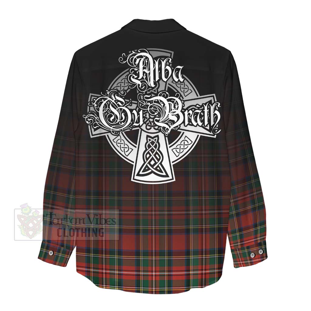 Lyle Tartan Women's Casual Shirt Featuring Alba Gu Brath Family Crest Celtic Inspired - Tartan Vibes Clothing