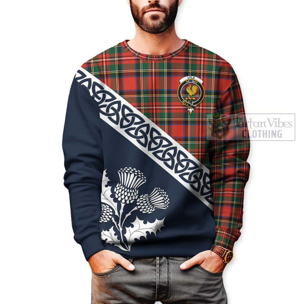 Lyle Tartan Sweatshirt Featuring Thistle and Scotland Map - Tartan Vibes Clothing