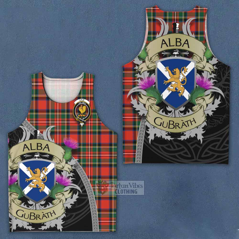 Lyle Tartan Family Crest Men's Tank Top Lion Rampant Royal Thistle Shield Celtic Inspired - Tartan Vibes Clothing