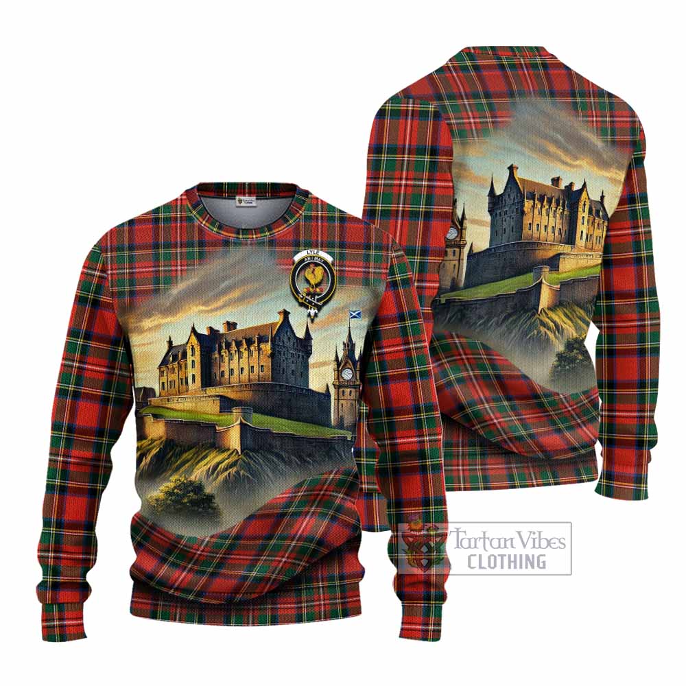 Lyle Tartan Family Crest Knitted Sweater with Scottish Ancient Castle Style - Tartan Vibes Clothing