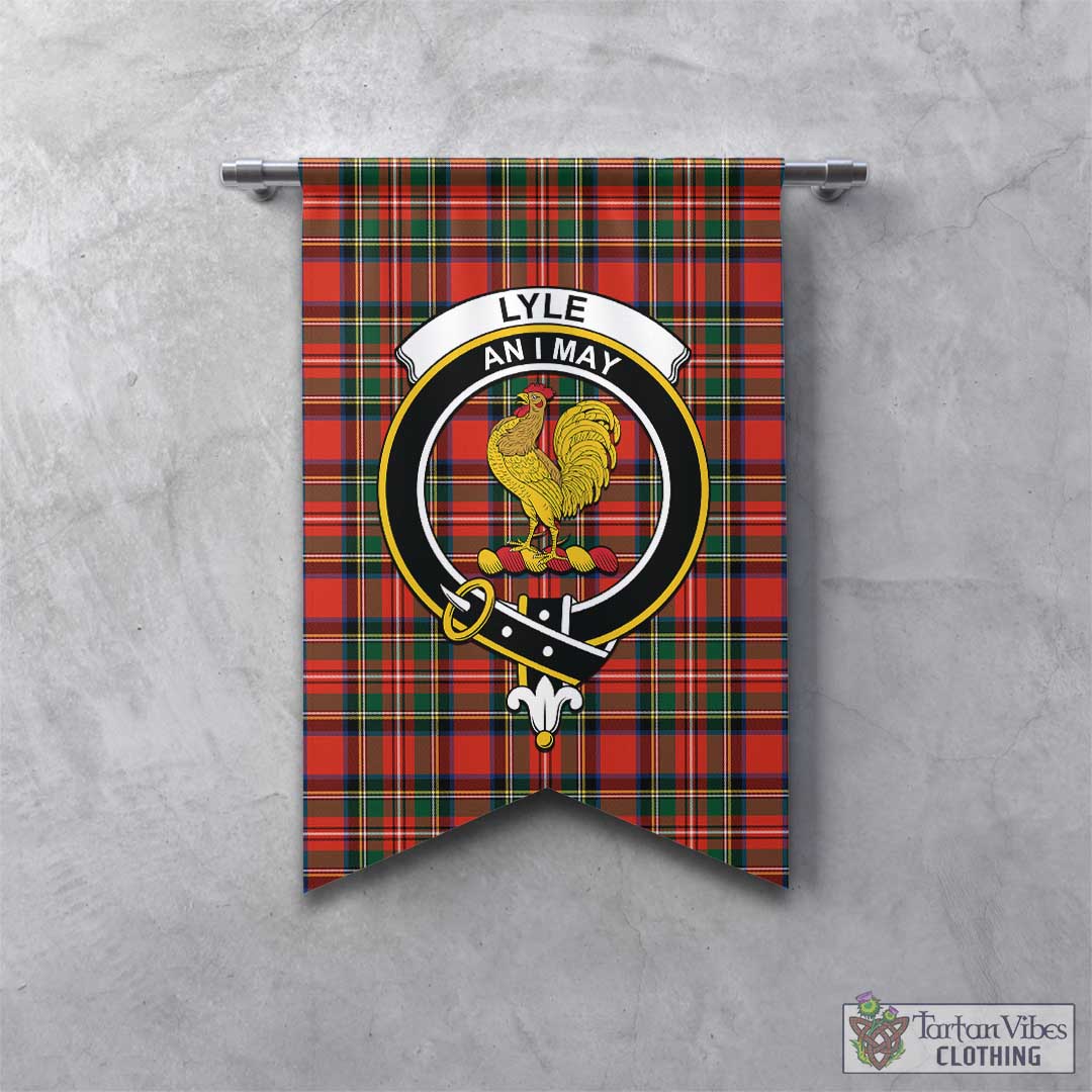 Lyle Tartan Gonfalon, Tartan Banner with Family Crest - Tartan Vibes Clothing