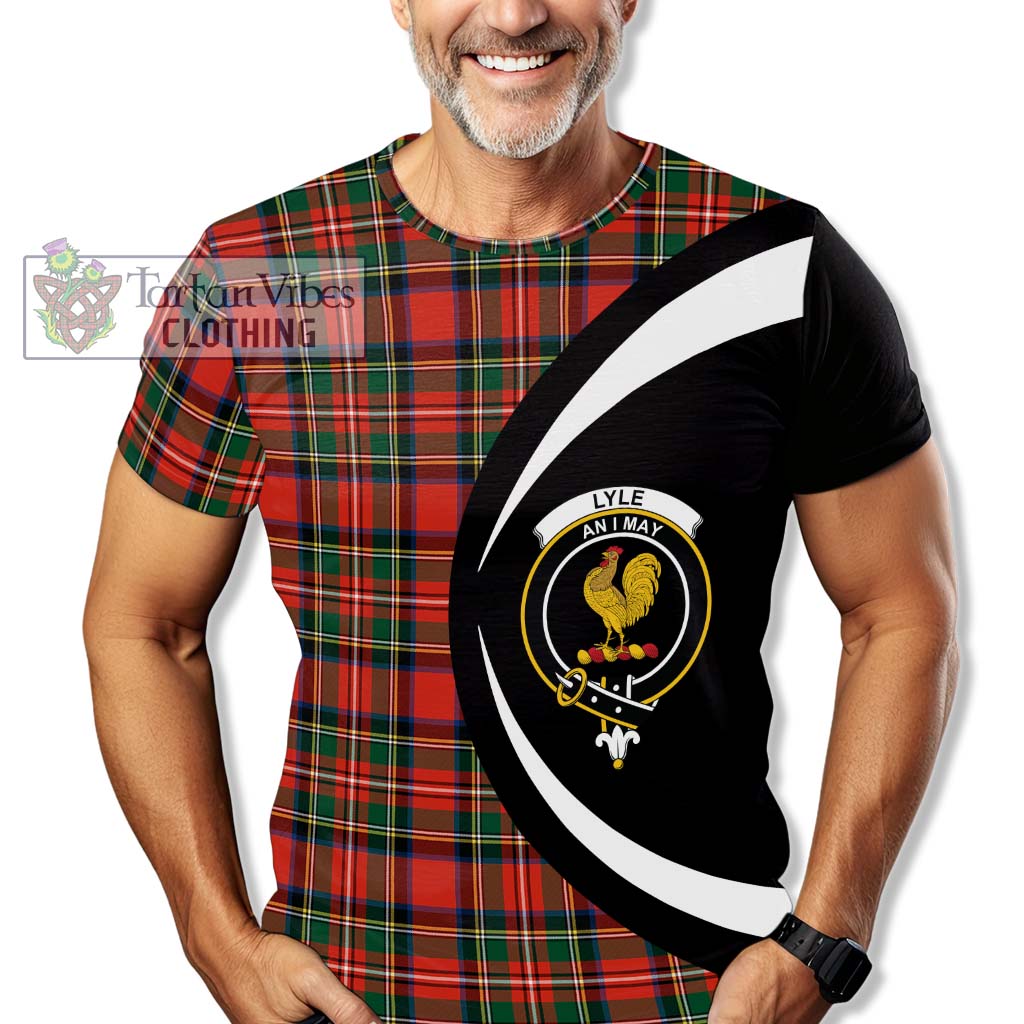 Lyle Tartan T-Shirt with Family Crest Circle Style - Tartan Vibes Clothing