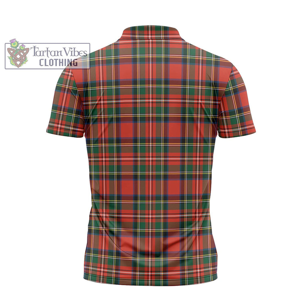 Lyle Tartan Zipper Polo Shirt with Family Crest - Tartan Vibes Clothing