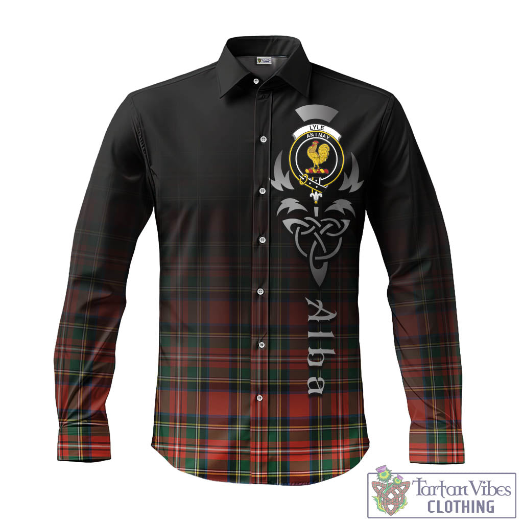 Lyle Tartan Long Sleeve Button Up Featuring Alba Gu Brath Family Crest Celtic Inspired - Tartan Vibes Clothing