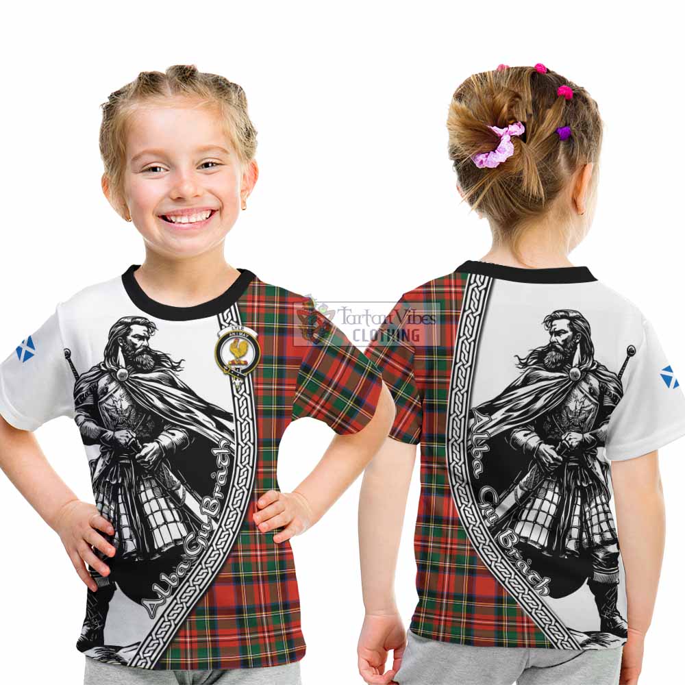 Lyle Tartan Clan Crest Kid T-Shirt with Highlander Warrior Celtic Style - Tartan Vibes Clothing