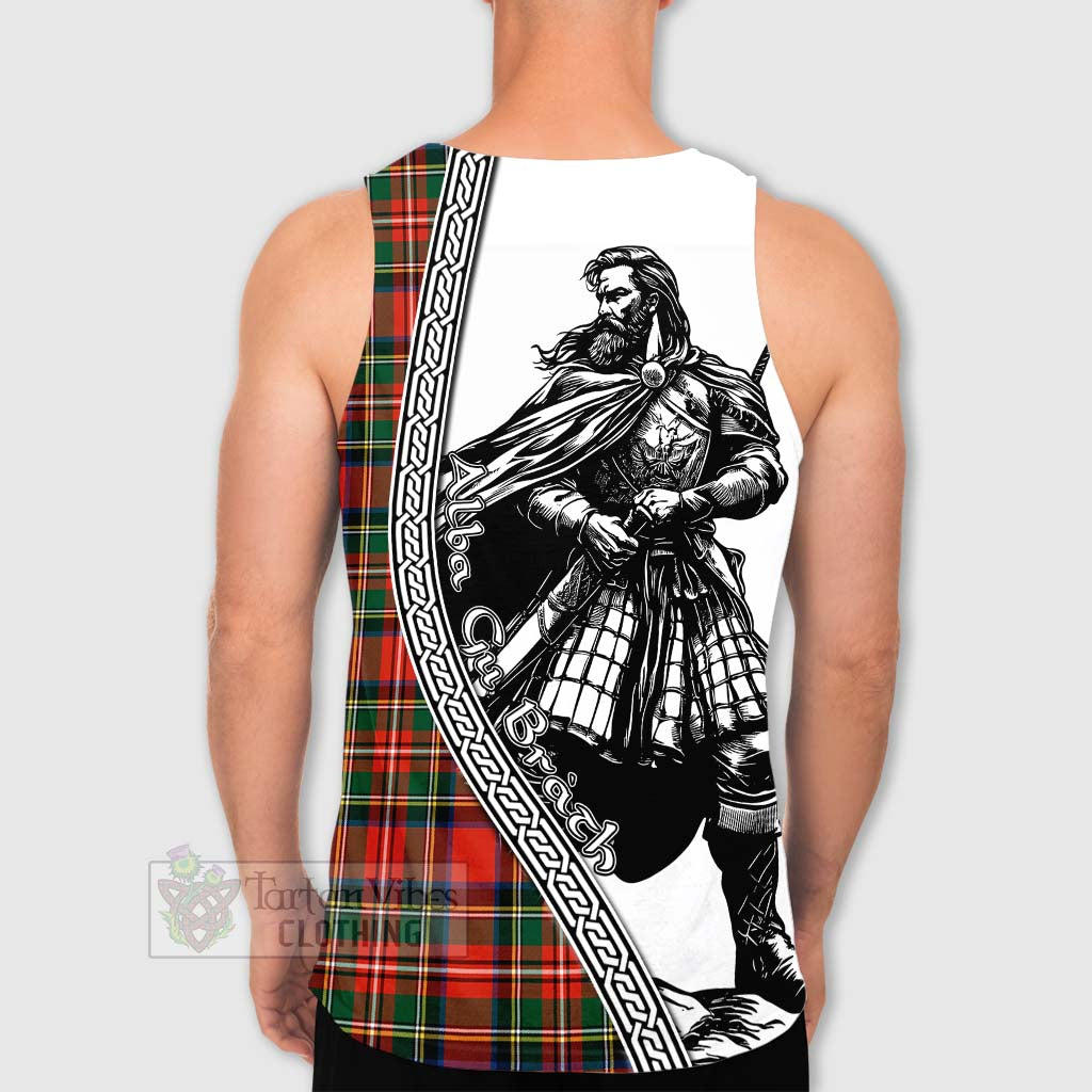 Lyle Tartan Clan Crest Men's Tank Top with Highlander Warrior Celtic Style - Tartan Vibes Clothing