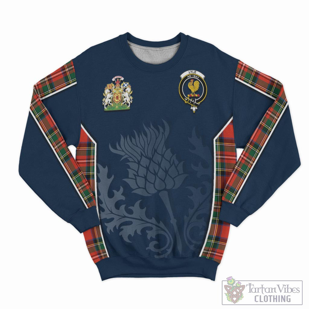 Tartan Vibes Clothing Lyle Tartan Sweatshirt with Family Crest and Scottish Thistle Vibes Sport Style